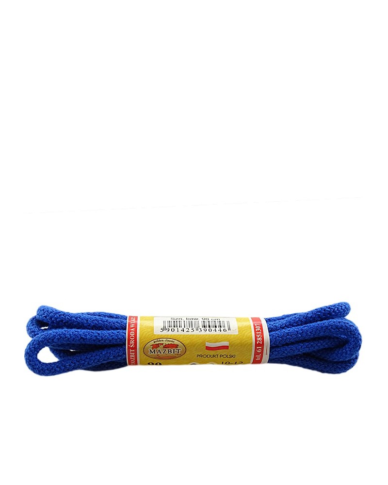 Niebieskie, okrągłe grube, sznurówki do butów, 60 cm, Mazbit