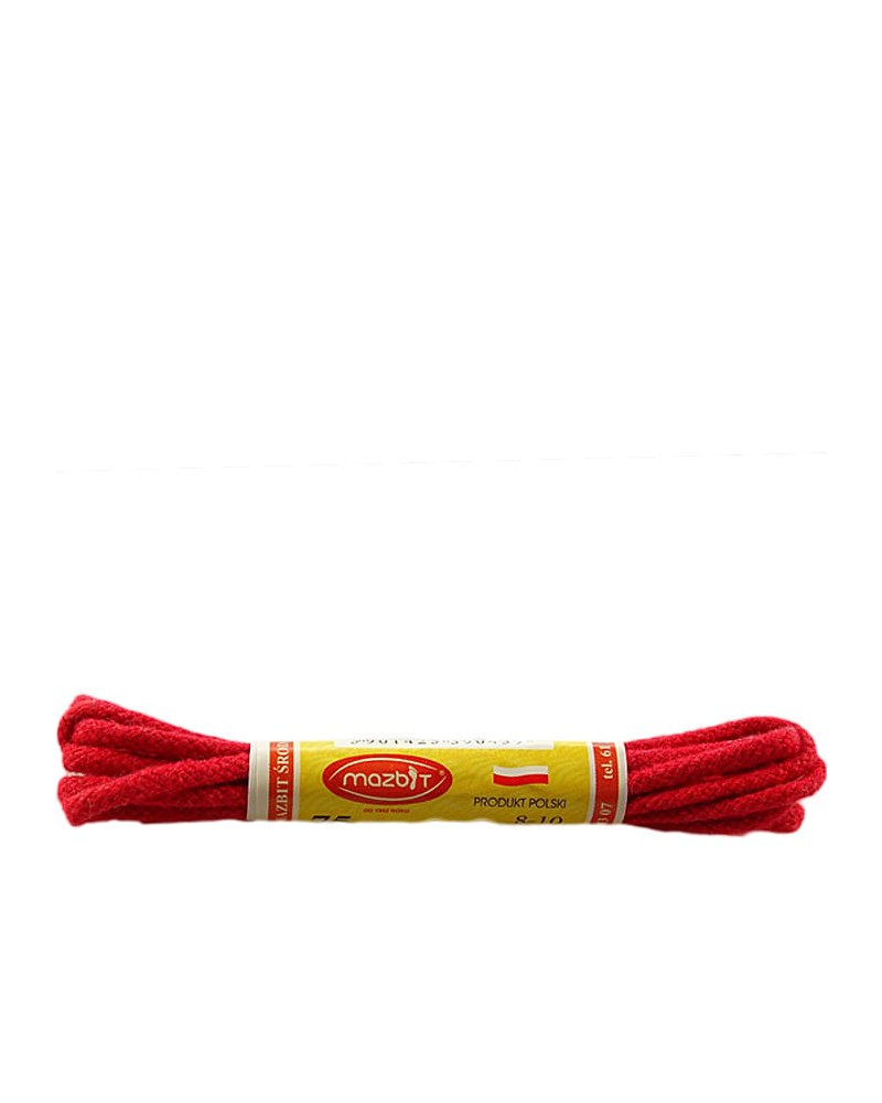Czerwone, okrągłe cienkie, sznurówki do butów, 60 cm, Mazbit