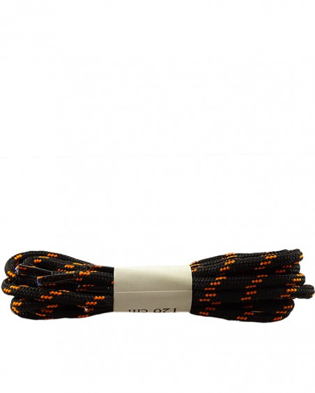 Czarno-pomarańczowe, trekkingowe sznurówki do butów, 120 cm, Halan