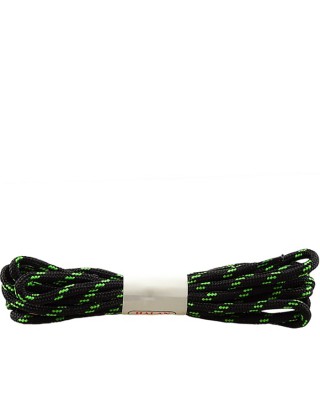 Czarno-zielone, trekkingowe sznurówki do butów, 150 cm