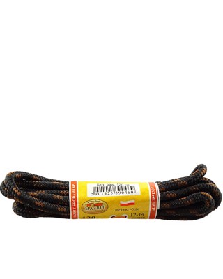 Czarno-brązowe, trekkingowe sznurówki do butów, 150 cm, Mazbit