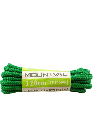 Zielone, trekkingowe sznurówki do butów, 120 cm, Mountval