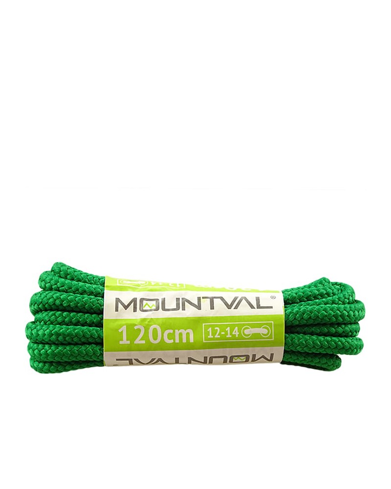 Zielone, trekkingowe sznurówki do butów, 120 cm, Mountval
