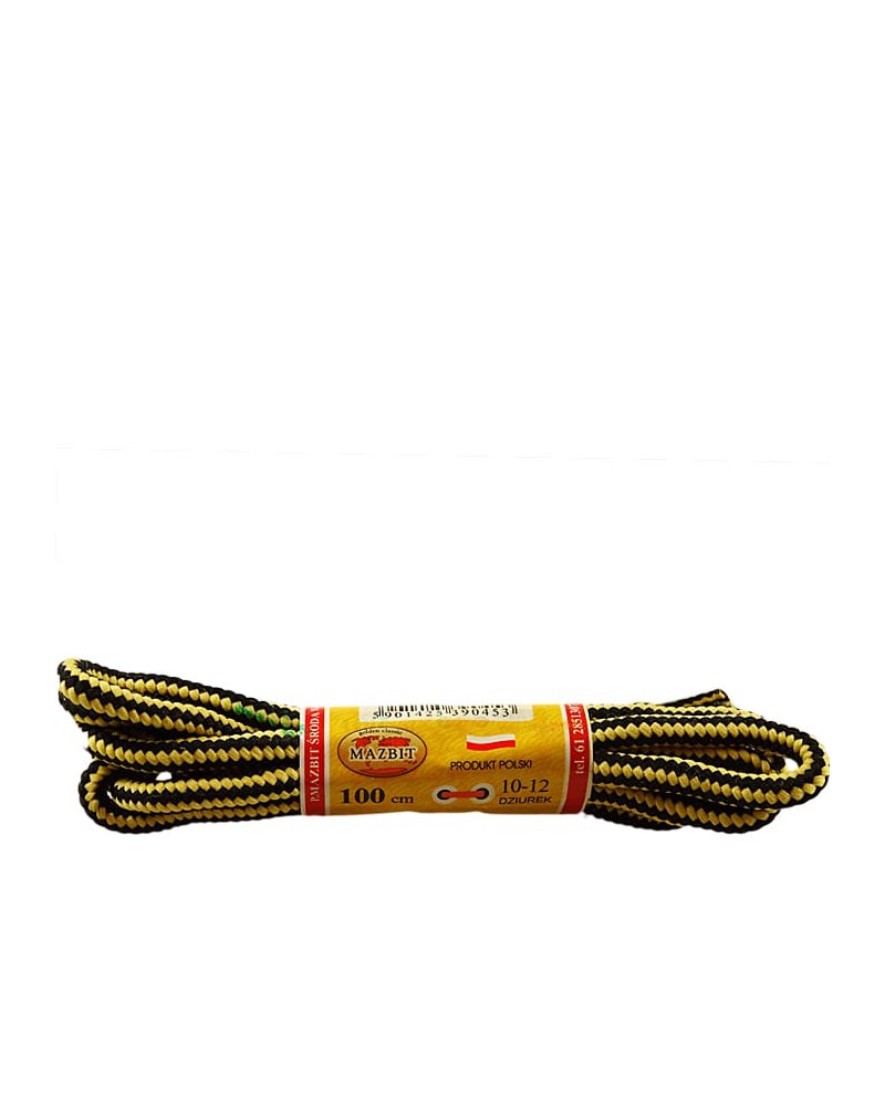 Miodowo-czarne, trekkingowe sznurówki do butów, 150 cm, Mazbit