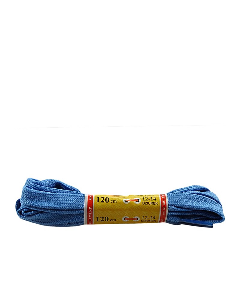 Jasnoniebieskie, płaskie, sznurówki do butów, sport, 120 cm, Mazbit
