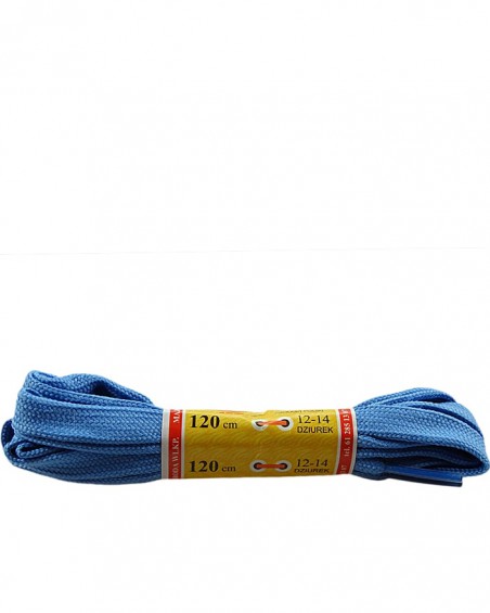 Jasnoniebieskie, płaskie, sznurówki do butów, sport, 120 cm, Mazbit