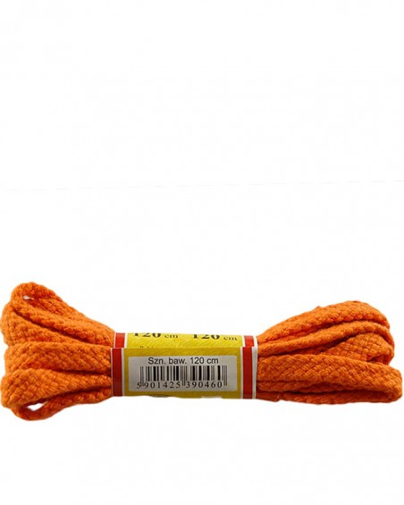 Pomarańczowe, płaskie sznurówki do butów, 100 cm, Mazbit