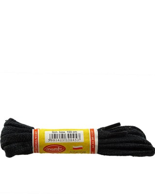 Czarne, płaskie, bawełniane, sznurówki do butów, 75 cm, Mazbit