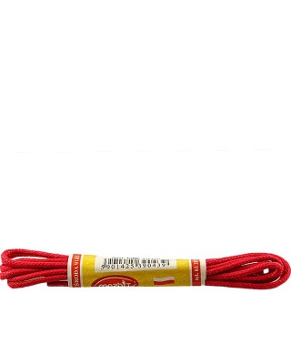 Czerwone, cienkie, woskowane sznurówki do butów, 75 cm, Mazbit