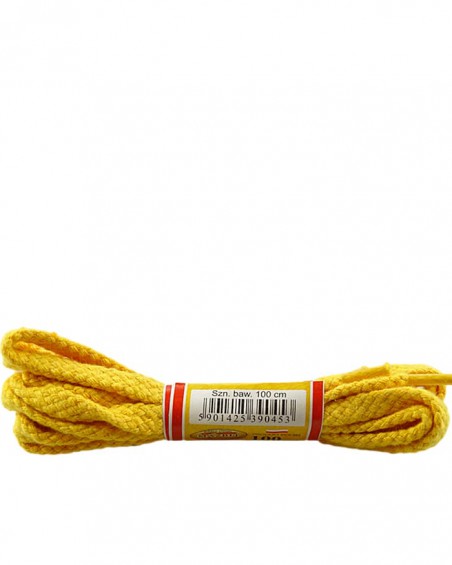 Żółte, płaskie sznurówki do butów, 100 cm, Mazbit
