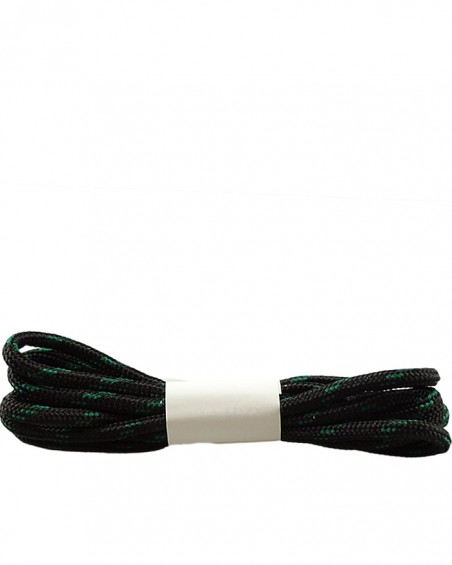 Czarno-ciemnozielone, trekkingowe sznurówki do butów, 100 cm