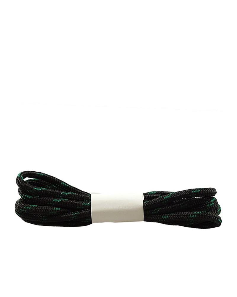 Czarno-ciemnozielone, trekkingowe sznurówki do butów, 100 cm