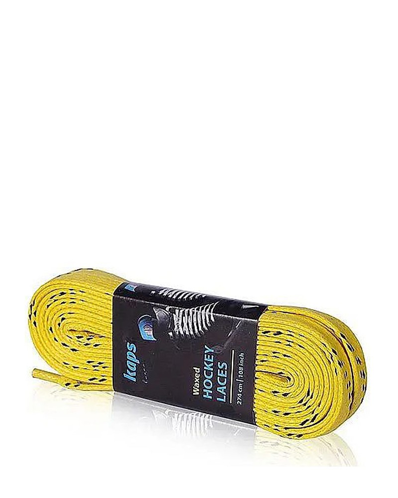Żółto-czarne woskowane sznurówki do łyżew hokejowych 300 cm