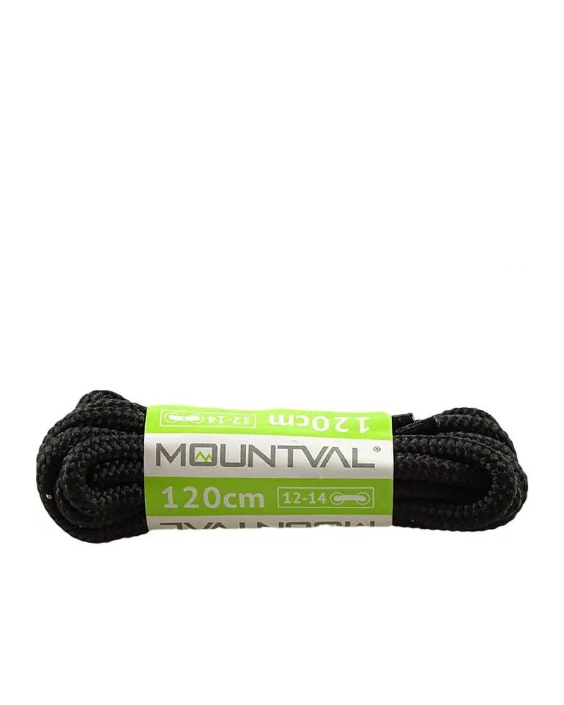 Czarne, trekkingowe sznurówki do butów, 150 cm, Mountval