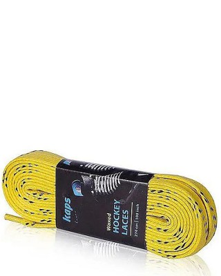 Żółto-czarne woskowane sznurówki do łyżew hokejowych 305 cm