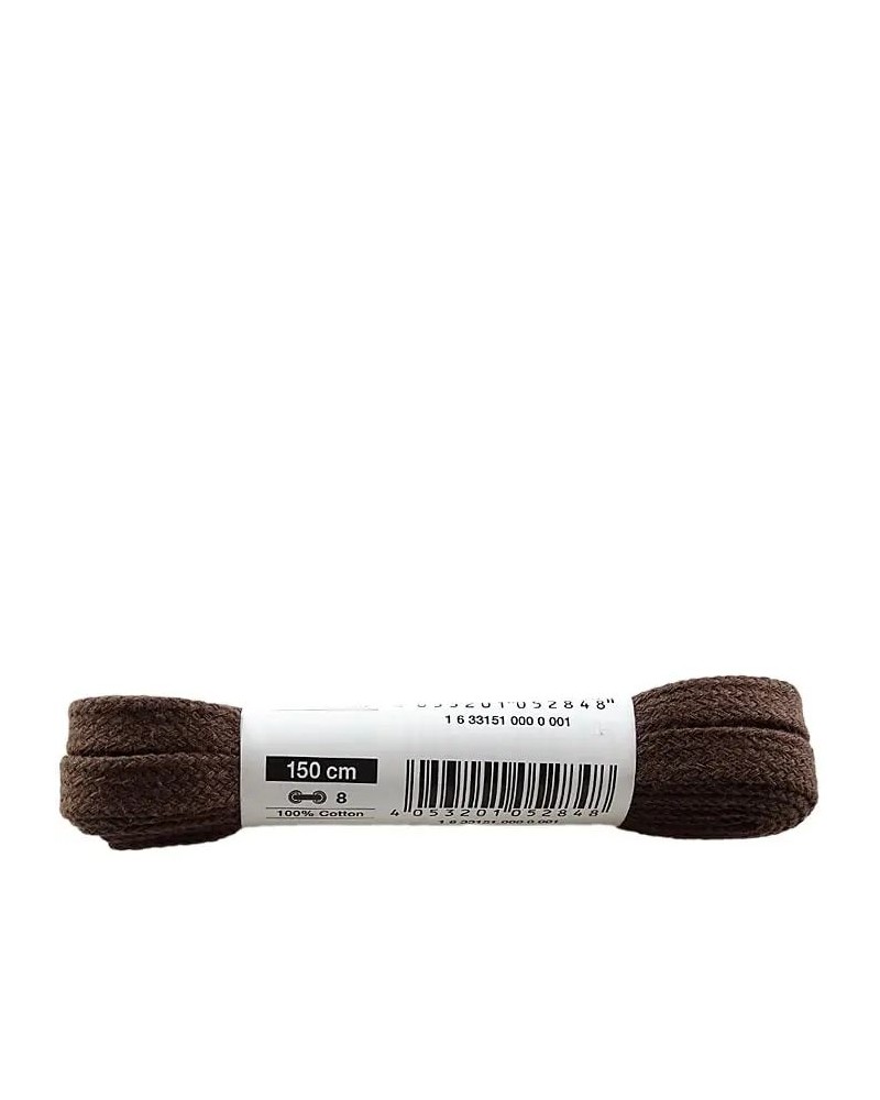 Brązowe, bawełniane sznurówki do butów, płaskie, 150 cm, Bama