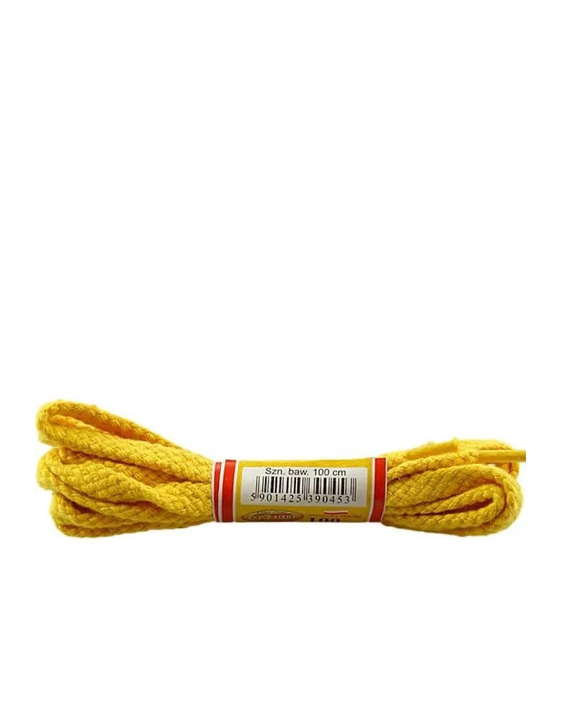 Żółte, sznurówki do butów, bawełniane, płaskie, 120 cm Mazbit