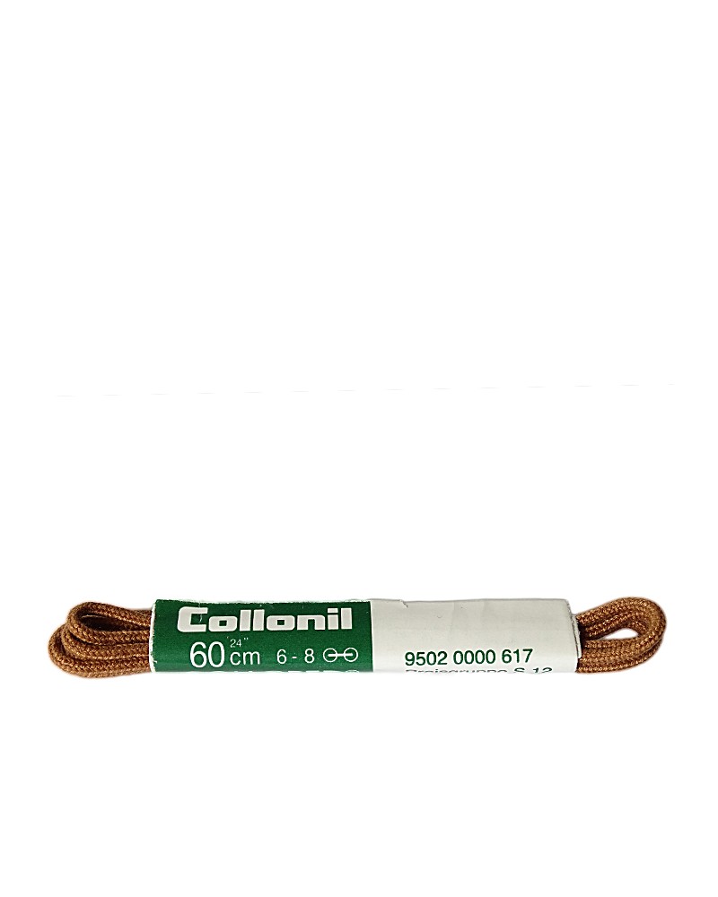 Jasnobrązowe, okrągłe cienkie sznurówki do butów, 60 cm, Collonil