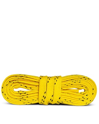 Żółto-czarne woskowane sznurówki do łyżew hokejowych 243 cm