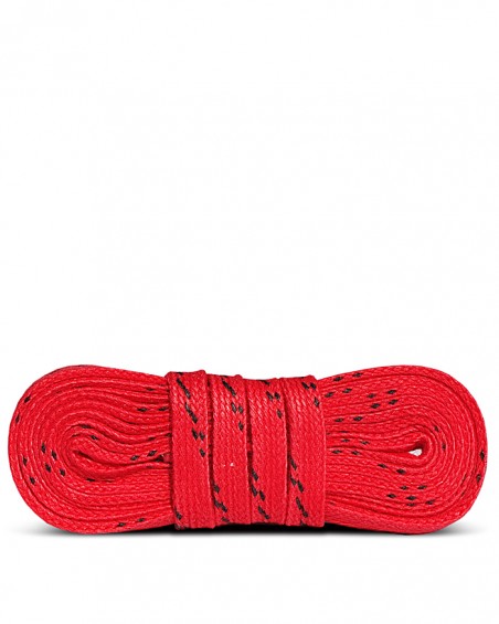 Czerwono-czarne woskowane sznurówki do łyżew hokejowych 300 cm