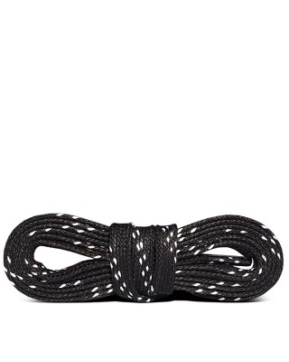 Czarno-białe woskowane sznurówki do łyżew hokejowych 182 cm