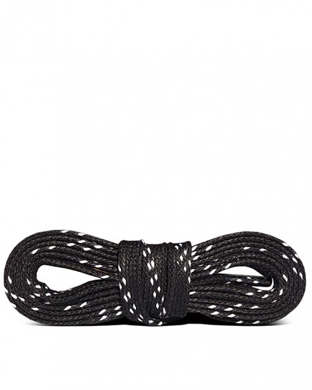 Czarno-białe woskowane sznurówki do łyżew hokejowych 243 cm