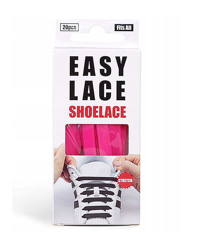 Różowe sznurówki silikonowe do butów Easy Lace 20 szt