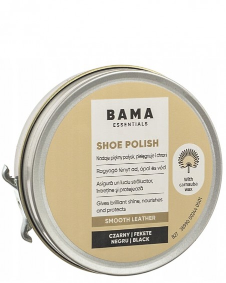Czarna, klasyczna pasta do butów, Shoe Polish Bama Essential, 40 gram