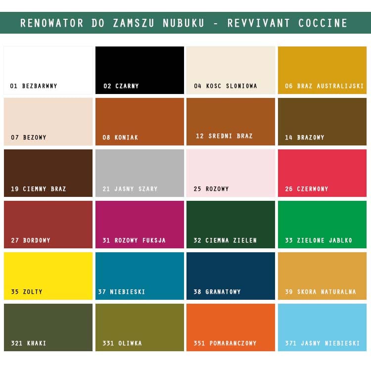 Paleta kolorów Revvivant Coccine